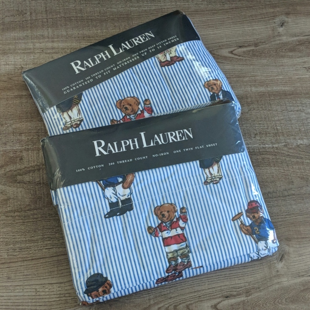 New!Vintage Ralph Lauren Flat and Fitted Sheet Set